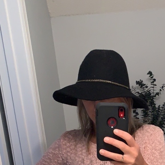 Nordstrom Wool Wide Brim Cloche Fedora Chain Hat - Picture 8 of 9